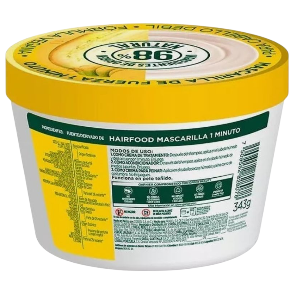 Garnier Fructis Hair Food Banane 3-En-1 Masque Nourrissant Pour Cheveux Secs