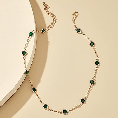 Bracelet Chaîne Dorée À Pierres Vertes