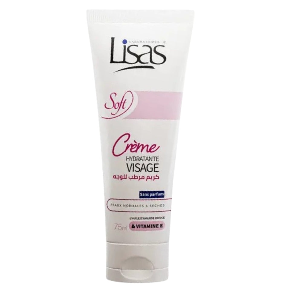 Lisas Soft Crème Hydratante Visage Sans Parfum À La Vitamine E  – Peaux Normales À Sèches