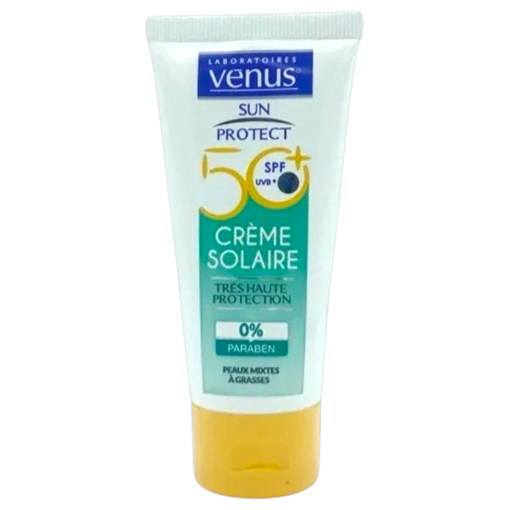واقي الشمس فينوس صن بروتكت ٥٠ SPF Uvb+Uva ٠٪ بارابين للبشرة المختلطة إلى الدهنية