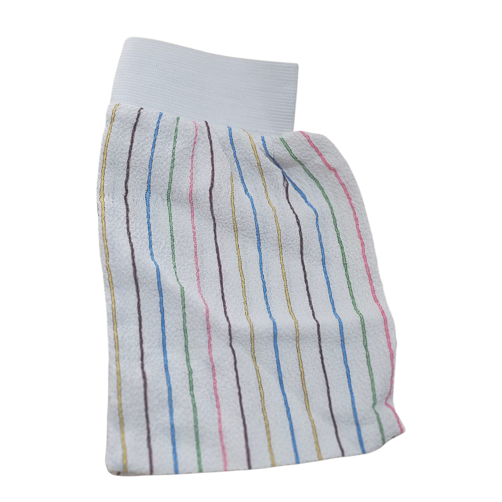 Gant Exfoliant Rayé Multicolore En Tissu Doux (Kiassa)