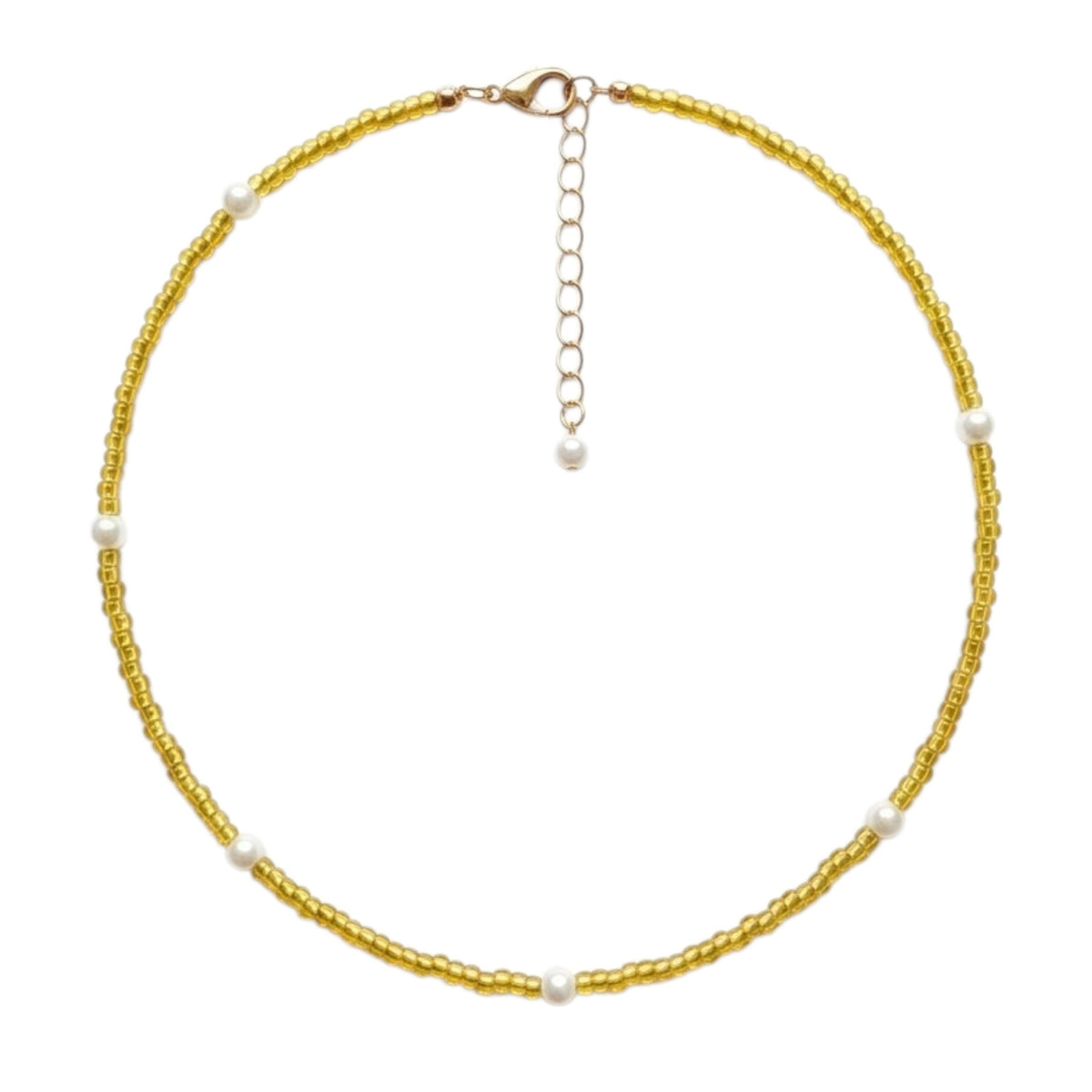 Collier Femme Doré À Perles Blanches – Élégant & Raffiné