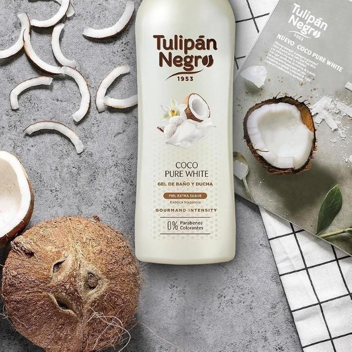 جل استحمام Tulipán Negro Coco Pure White – لبشرة فائقة النعومة