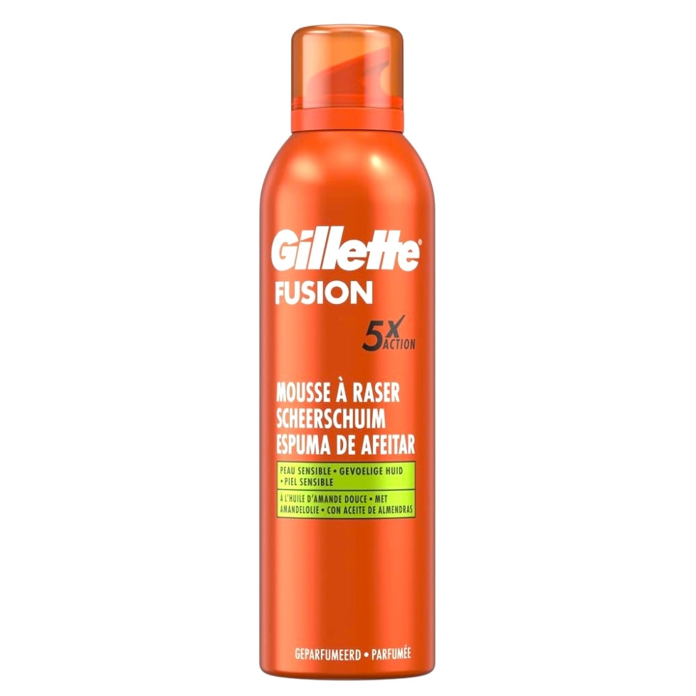 Gillette Fusion Mousse À Raser Pour Homme À L’Huile D’Amande Douce X5 Actions