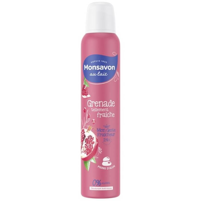 Monsavon Déodorant Femme Spray Antibactérien Grenade & Hibiscus
